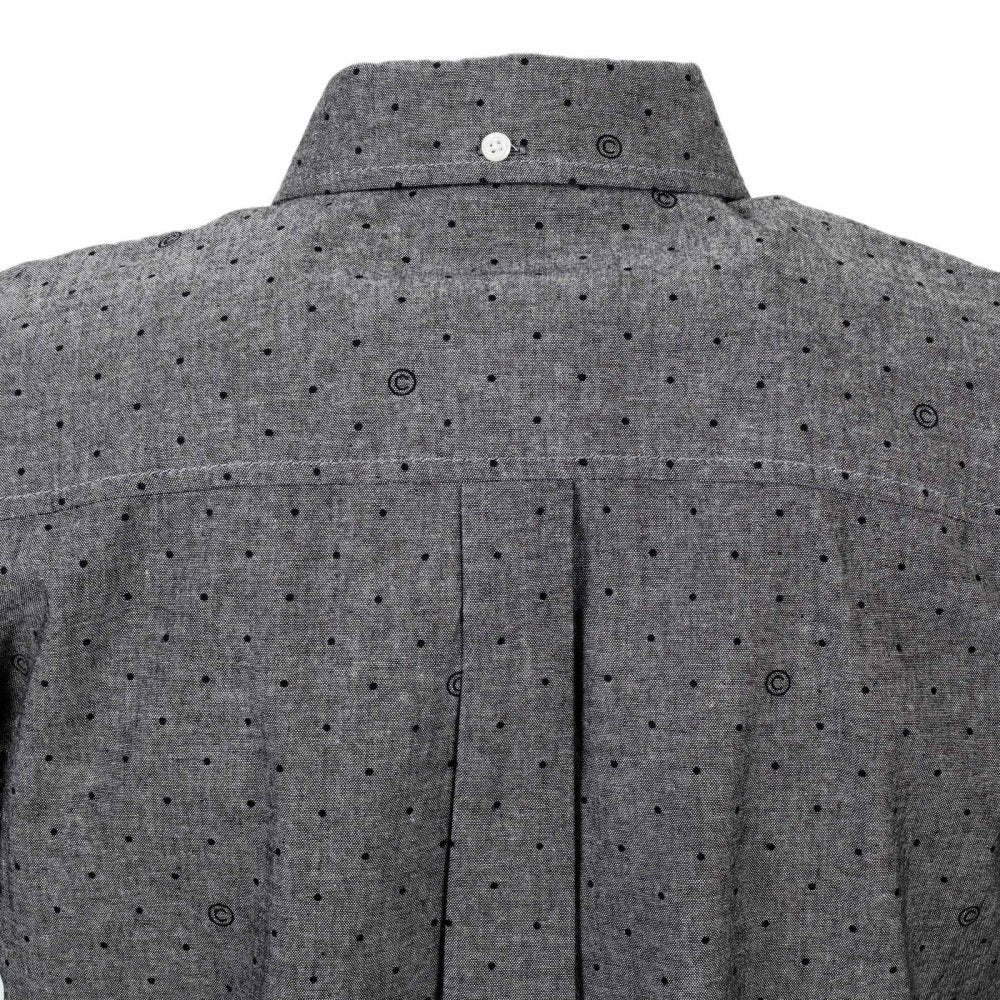 Mens 100% Cotton Slim Fit Long Sleeve Button Down Collar Dove Grey Chambray Shirt