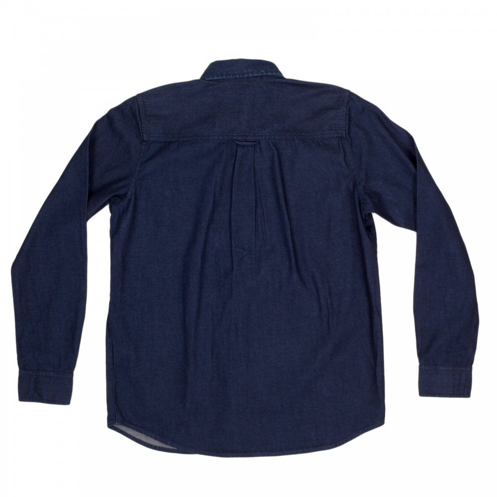 Civil Blue Rinsed Mens Cotton Long Sleeve Button Down Collar Slim Fit Shirt