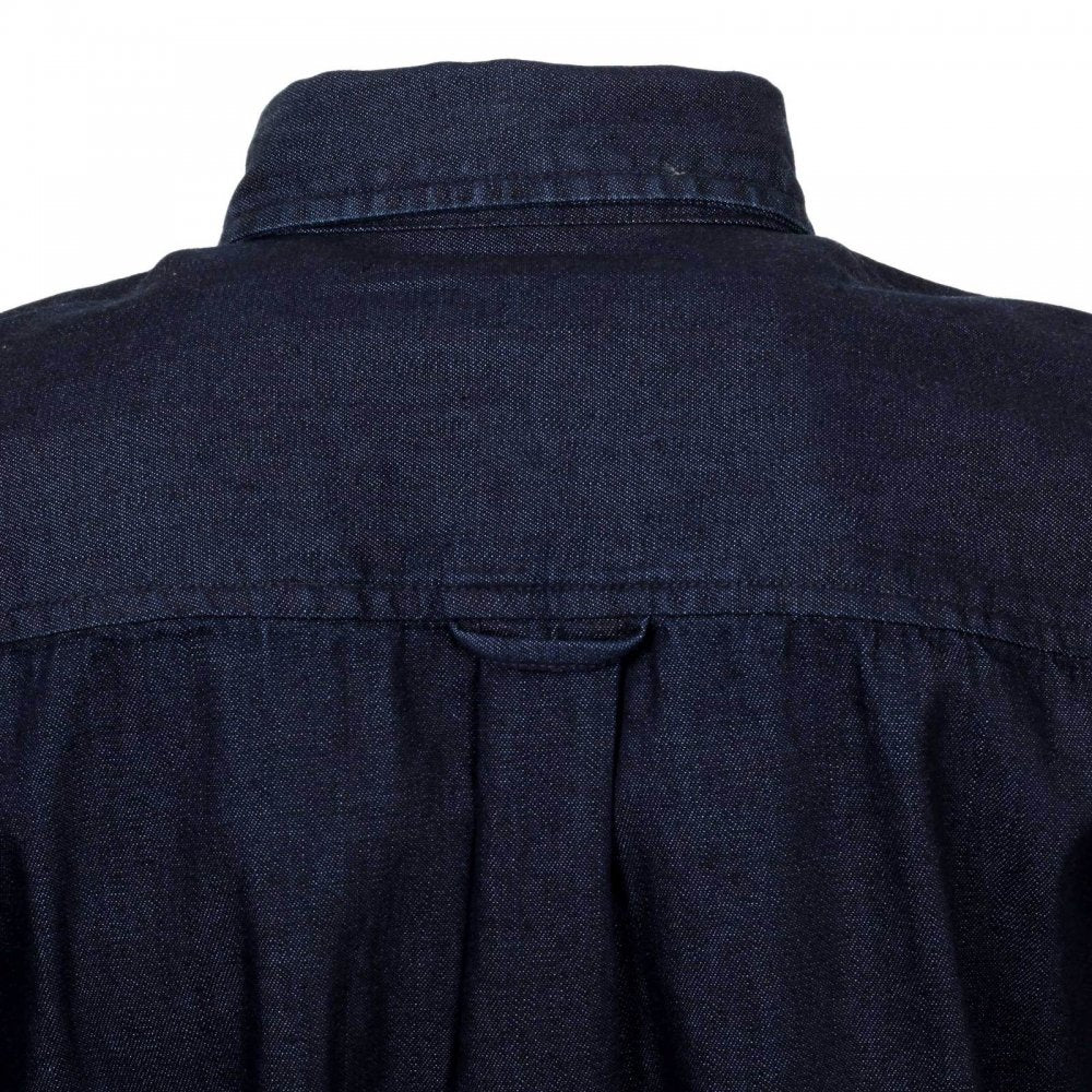 Civil Blue Rinsed Mens Cotton Long Sleeve Button Down Collar Slim Fit Shirt