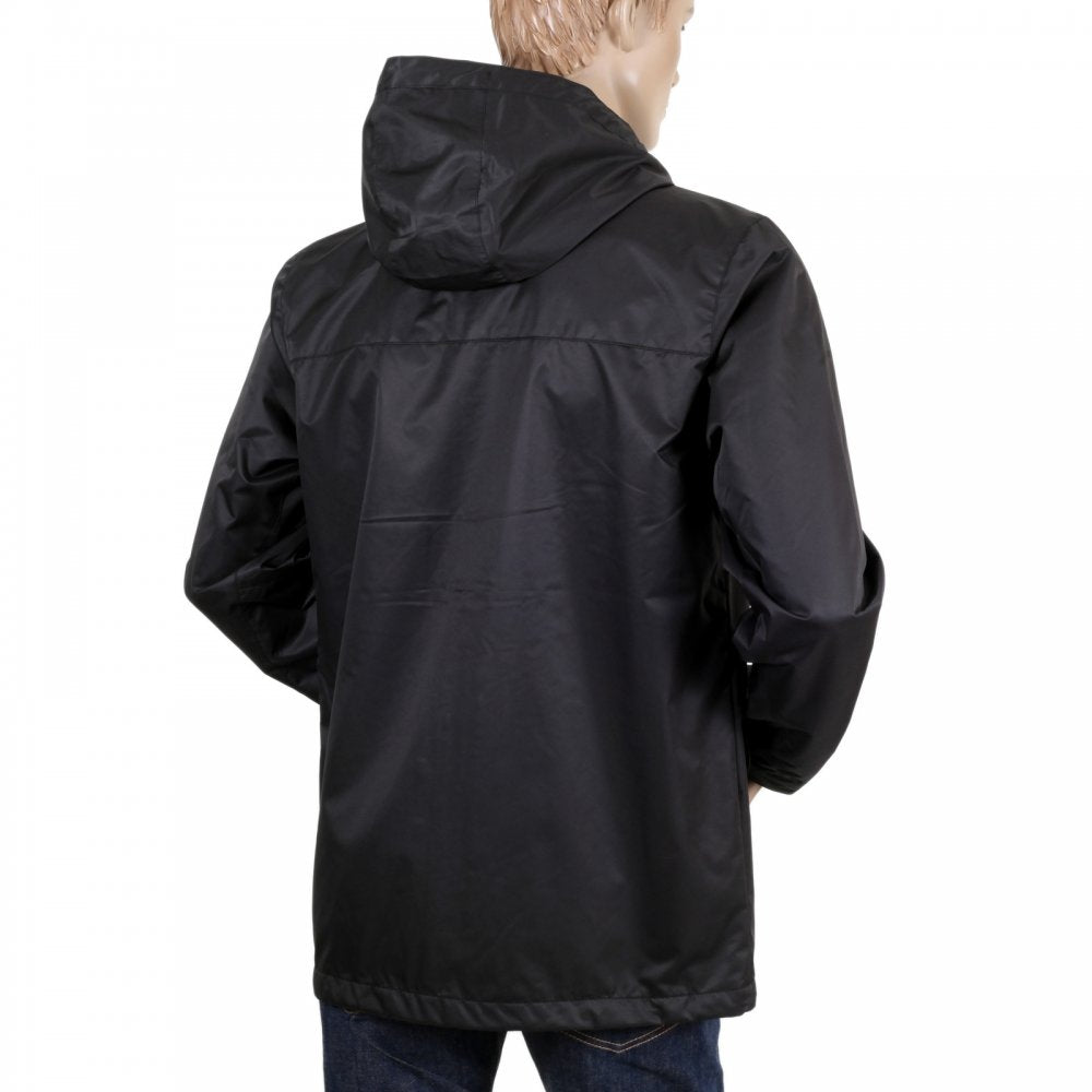 Mens Lightweight Regular Fit Black Hooded Storm Parka Jacket