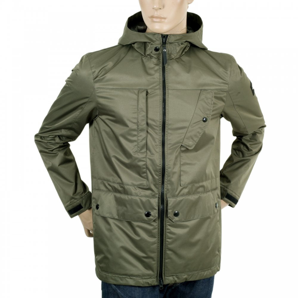 Mens Regular Fit Green Storm Parka Jacket