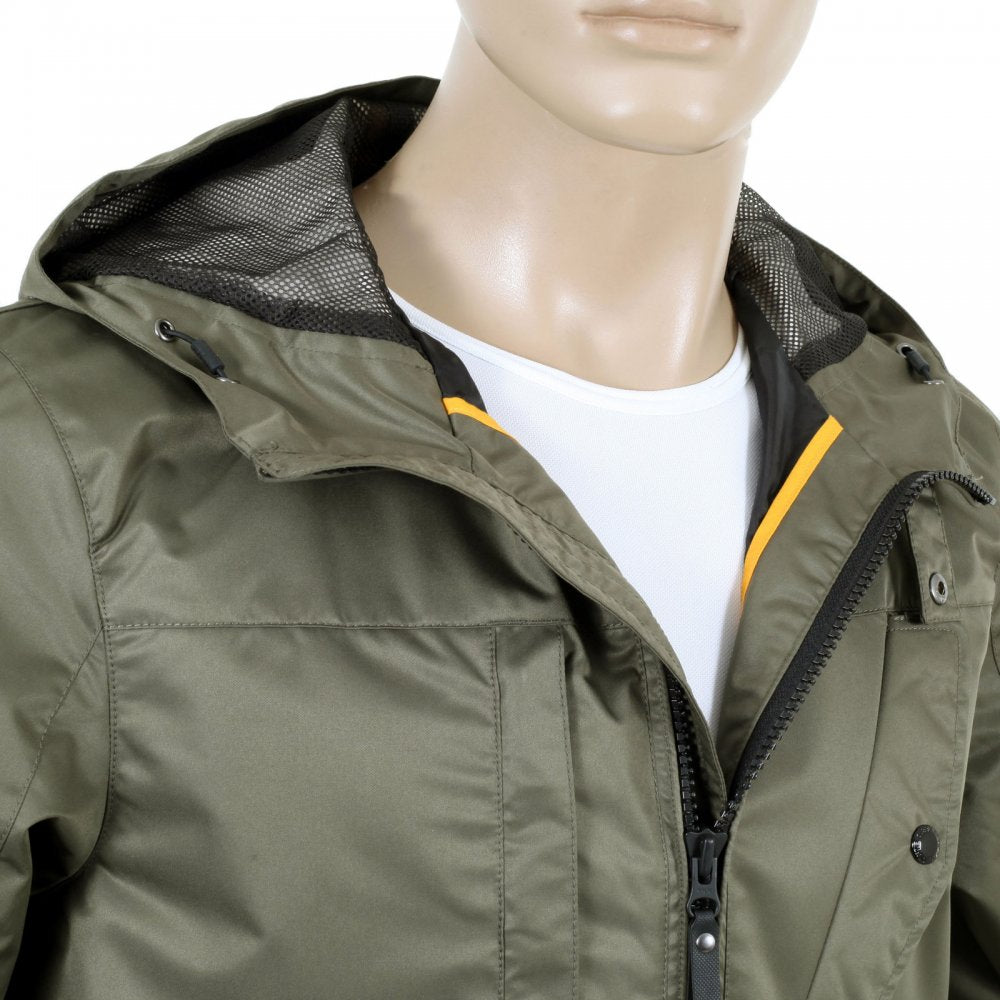 Mens Regular Fit Green Storm Parka Jacket