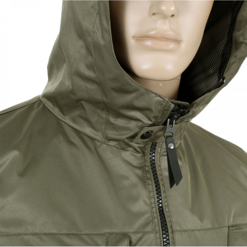 Mens Regular Fit Green Storm Parka Jacket
