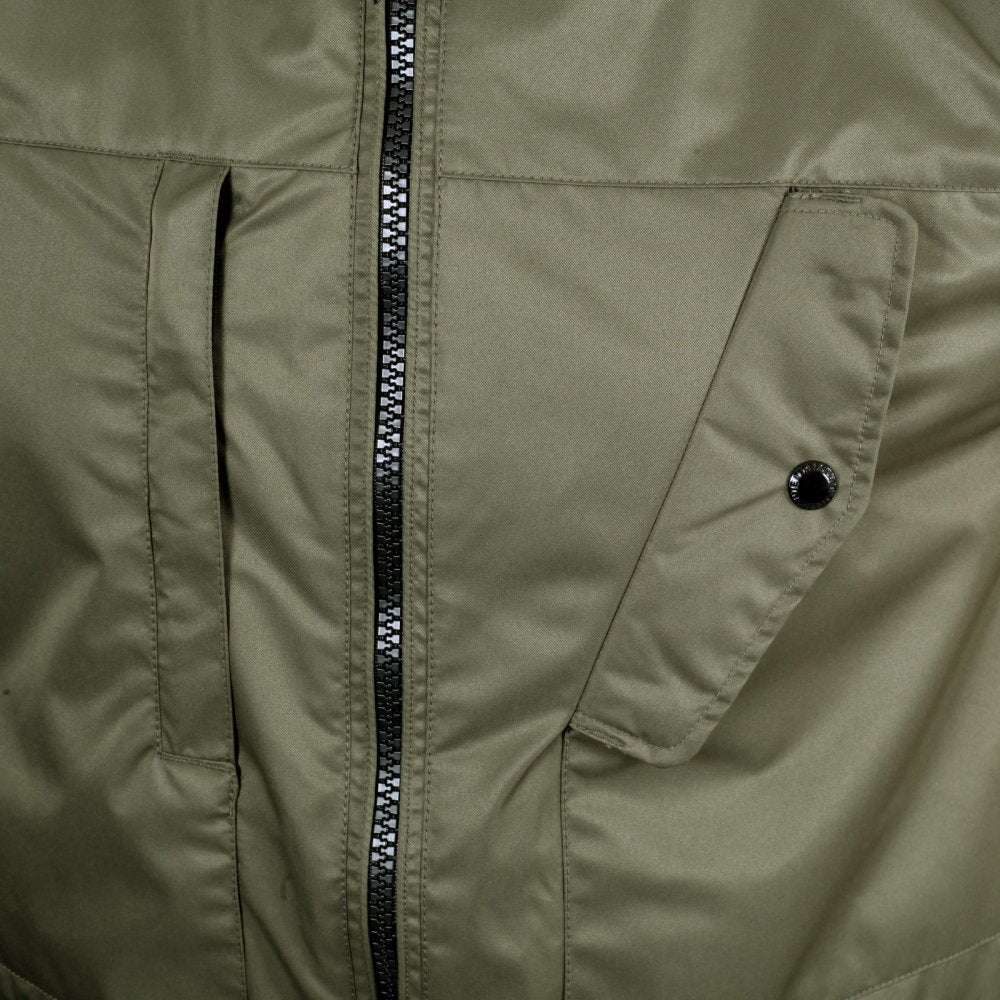 Mens Regular Fit Green Storm Parka Jacket