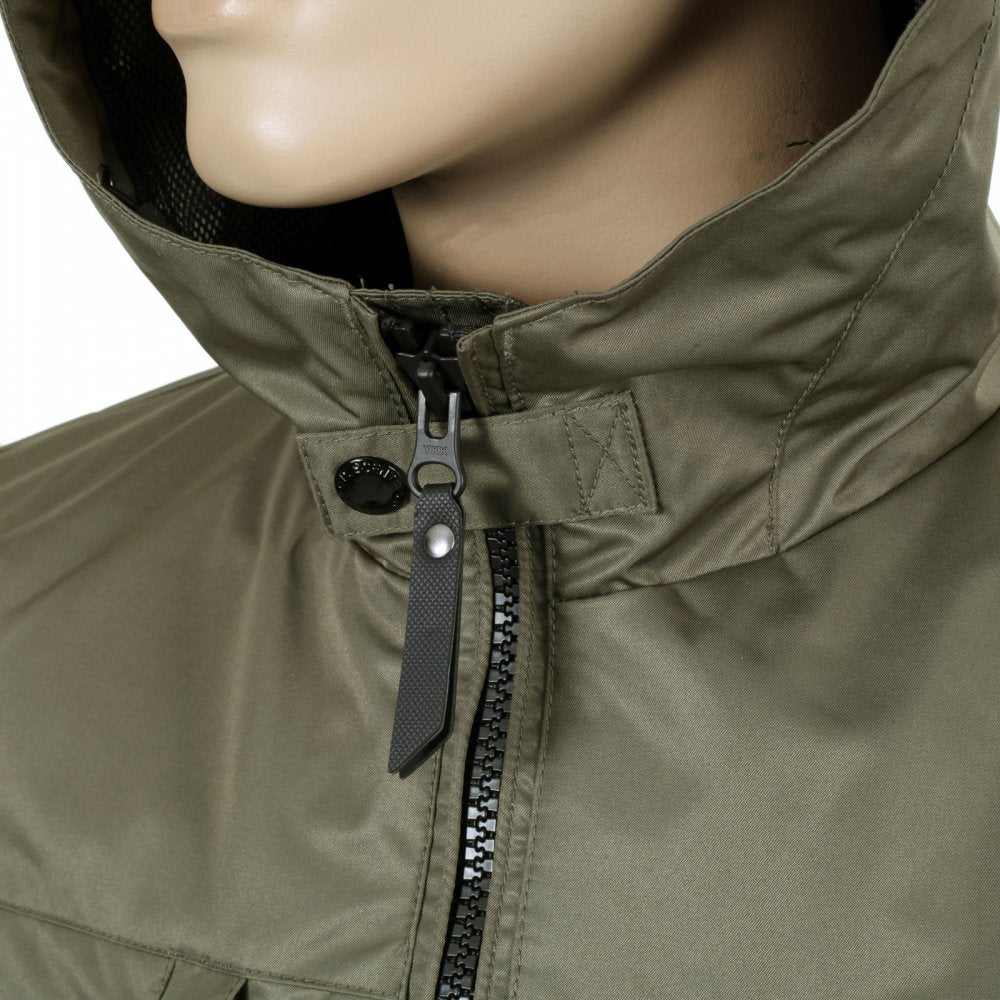 Mens Regular Fit Green Storm Parka Jacket