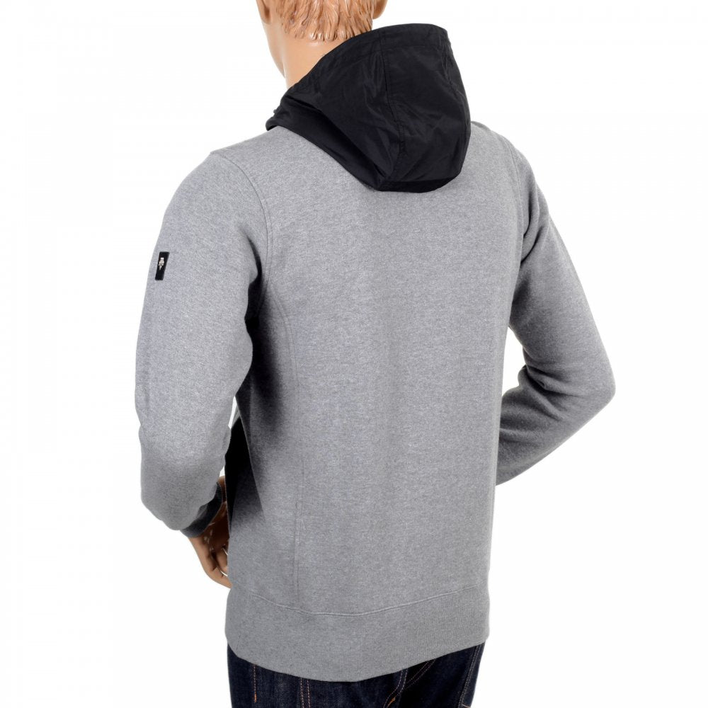 Mens Grey Marl Zip Hooded Sweatshirt