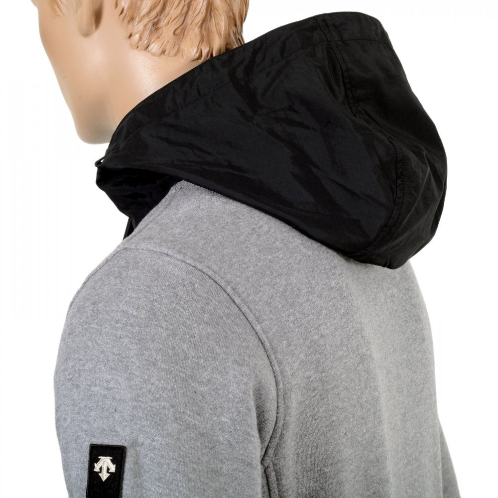 Mens Grey Marl Zip Hooded Sweatshirt