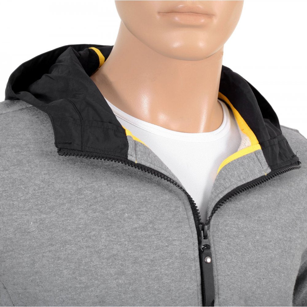 Mens Grey Marl Zip Hooded Sweatshirt