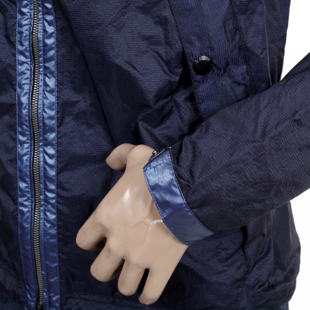 Mens Navy Nylon Lightweight Regular Fit Jacket