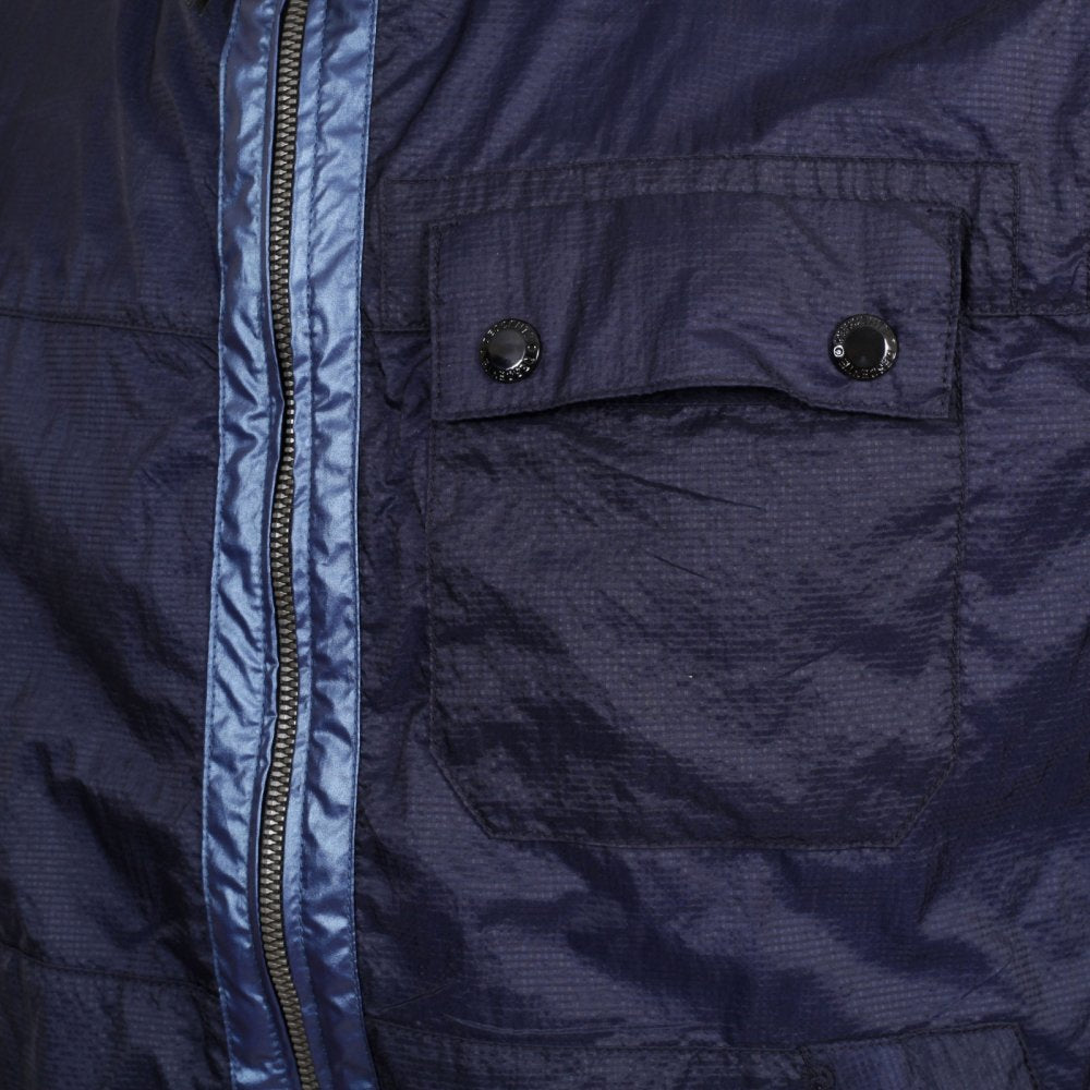 Mens Navy Nylon Lightweight Regular Fit Jacket
