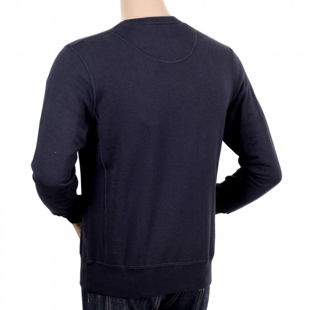 Mens Navy Crew Neck Cotton Regular Fit Sweatshirt
