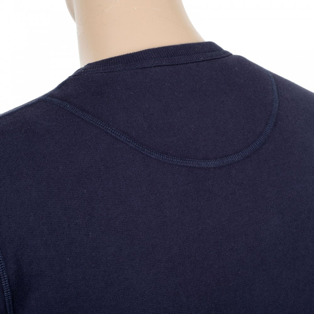 Mens Navy Crew Neck Cotton Regular Fit Sweatshirt