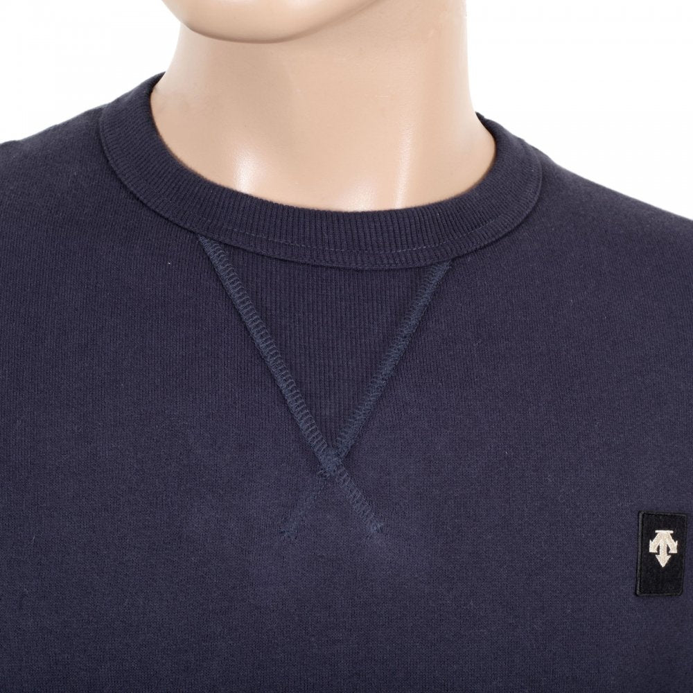 Mens Navy Crew Neck Cotton Regular Fit Sweatshirt