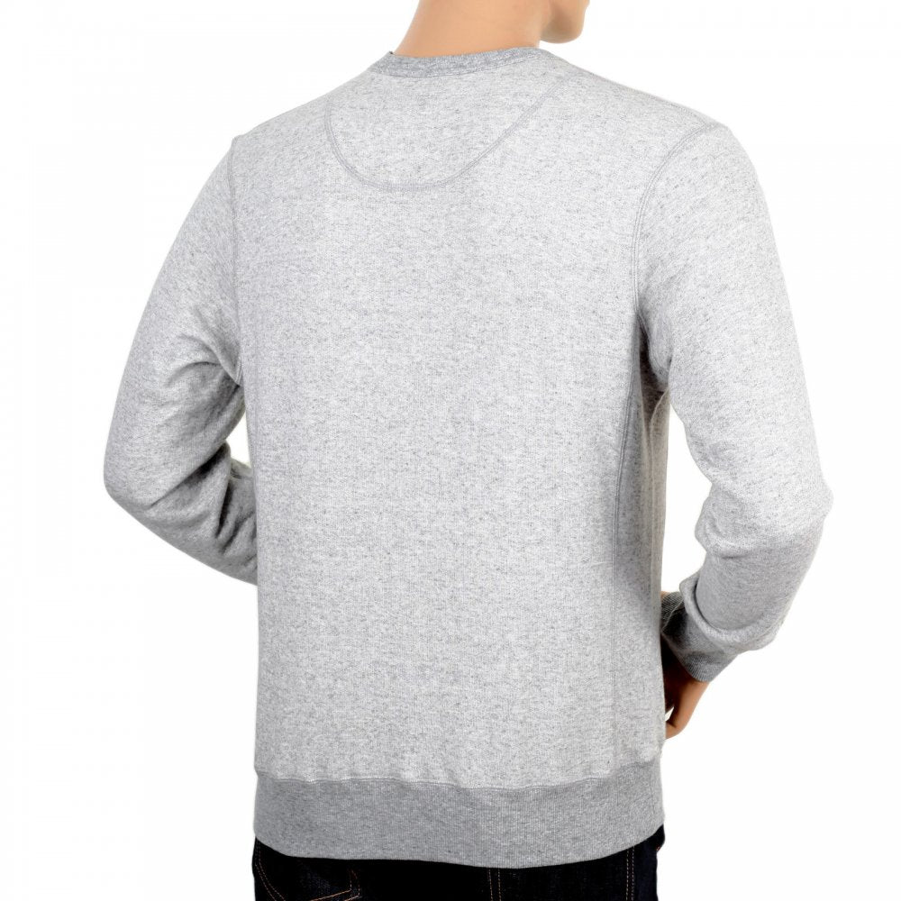 Mens Cotton Grey Crew Neck Sweatshirt with V Insert