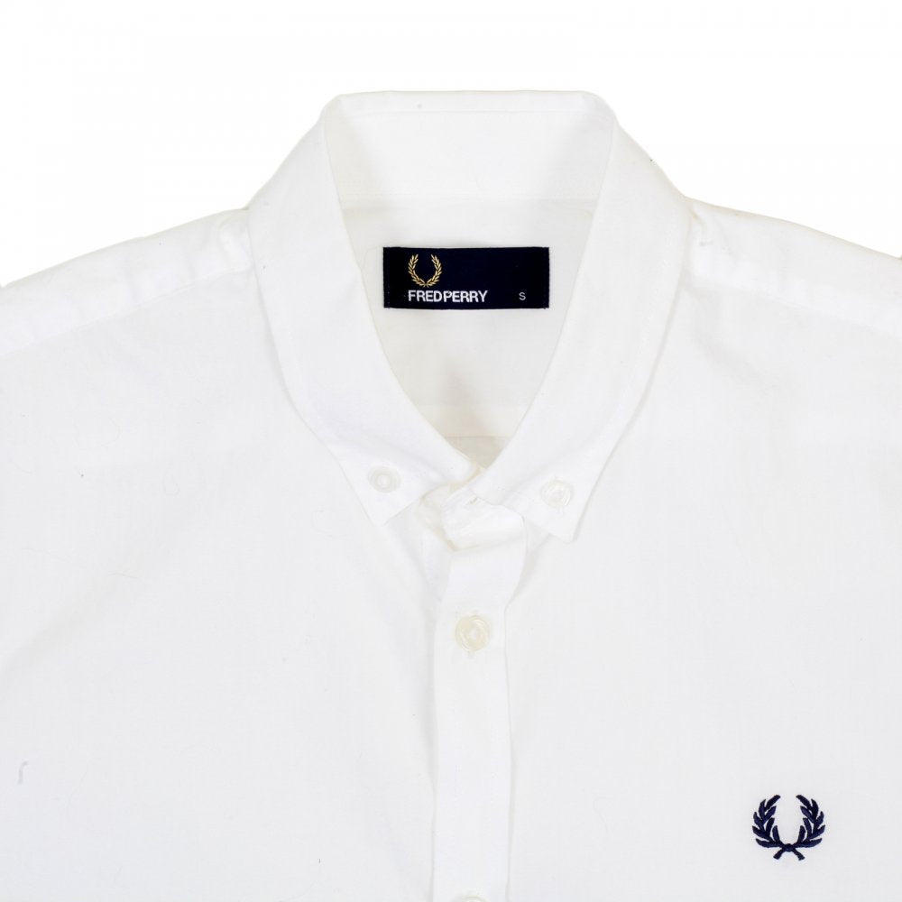 Mens White Short Sleeve Button down Collar Regular Fit Shirt