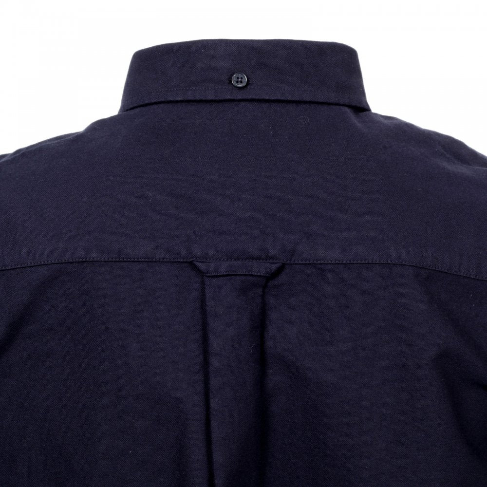 Mens Regular Fit Long Sleeve Button down Collar Shirt in Navy