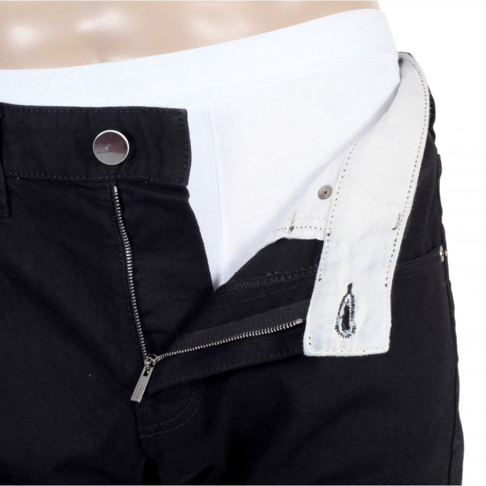 Mens Low Waist Narrow Leg Stretch Fabric Slim Fit Jeans in Black