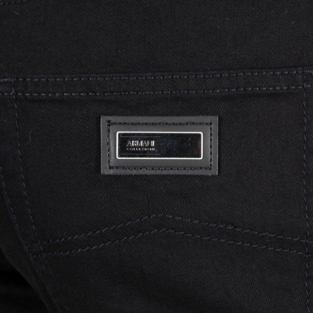 Mens Low Waist Narrow Leg Stretch Fabric Slim Fit Jeans in Black