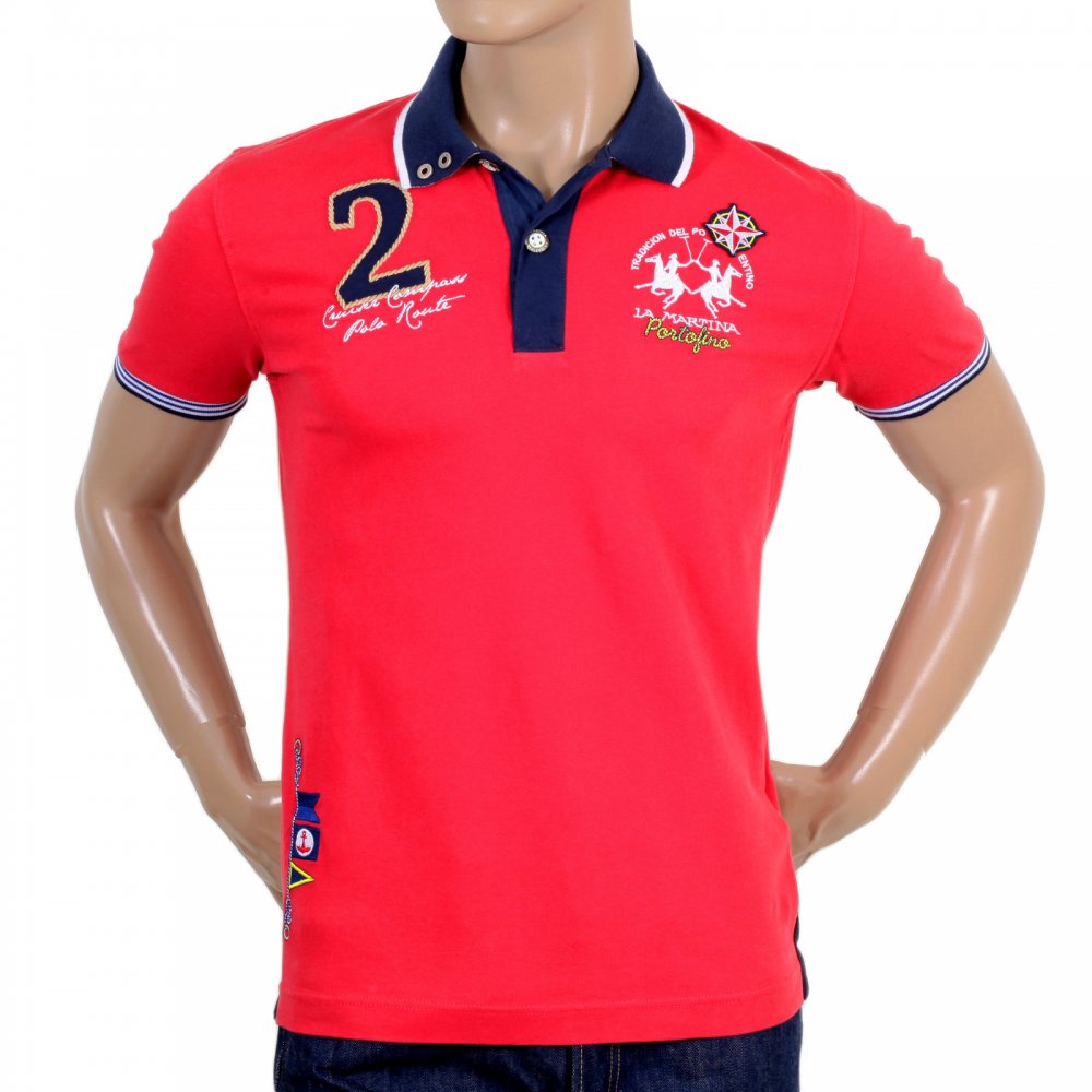 Mens Chrysanthemum Slim Fit Short Sleeve Pique Polo