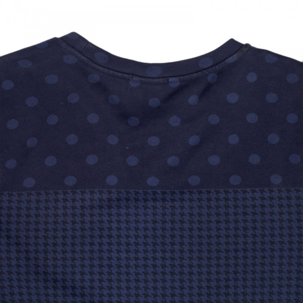 Mens Regular Fit Crew Neck Garment Dyed Navy Sweatshirt