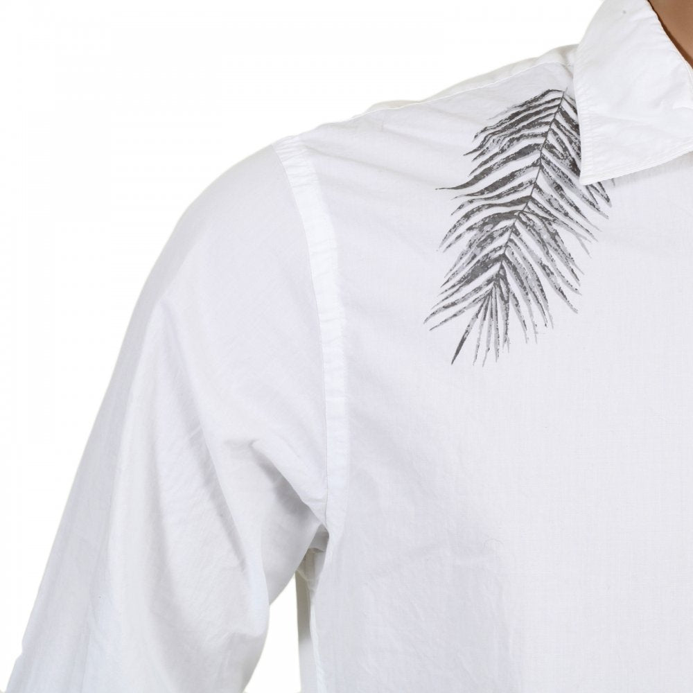Regular Fit Cotton Mens Long Sleeve Shirt in White