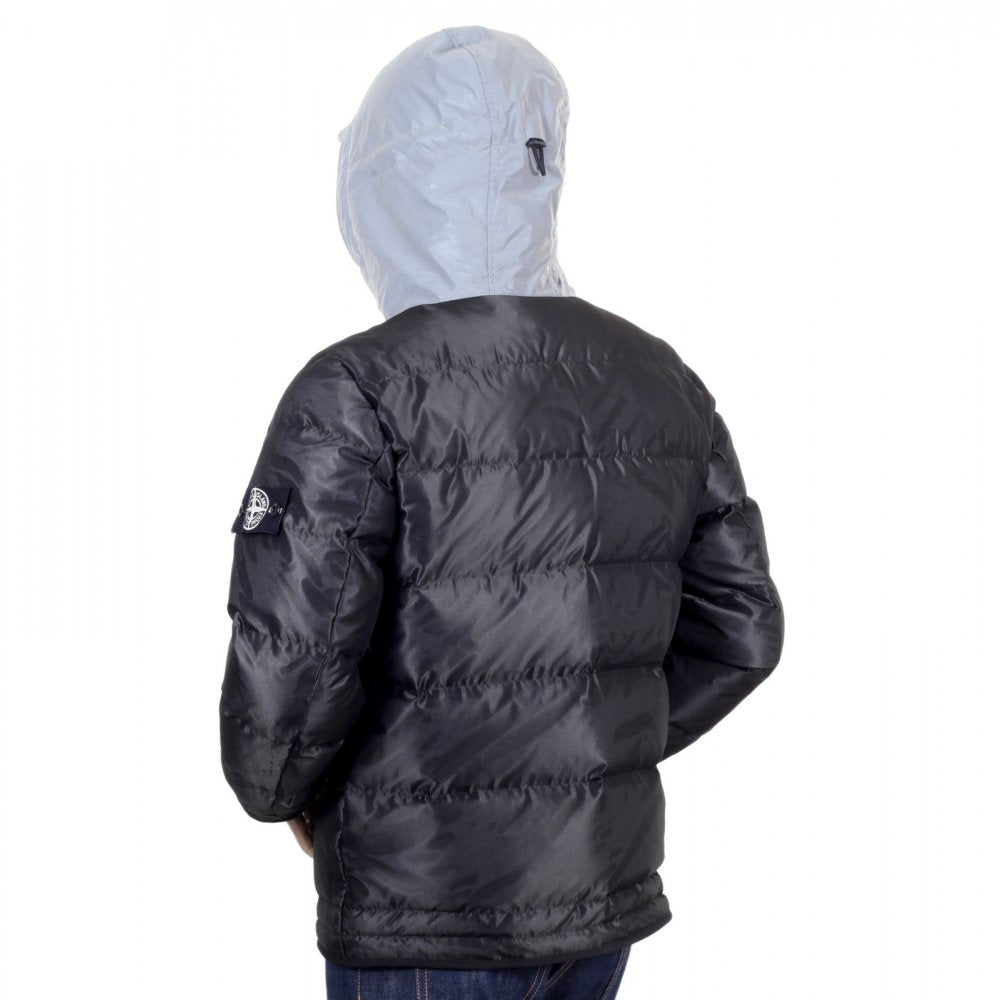 Mens Mesh Reflective Padded Grey Hooded Fabric Jacket