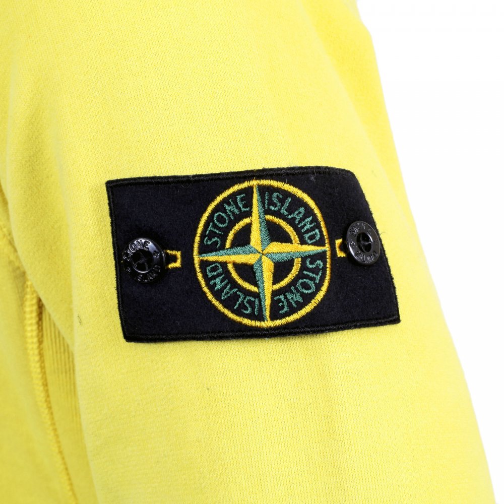 Mens Yellow Turtle Neck Regular Fit Zipped Cotton Sweatshirt