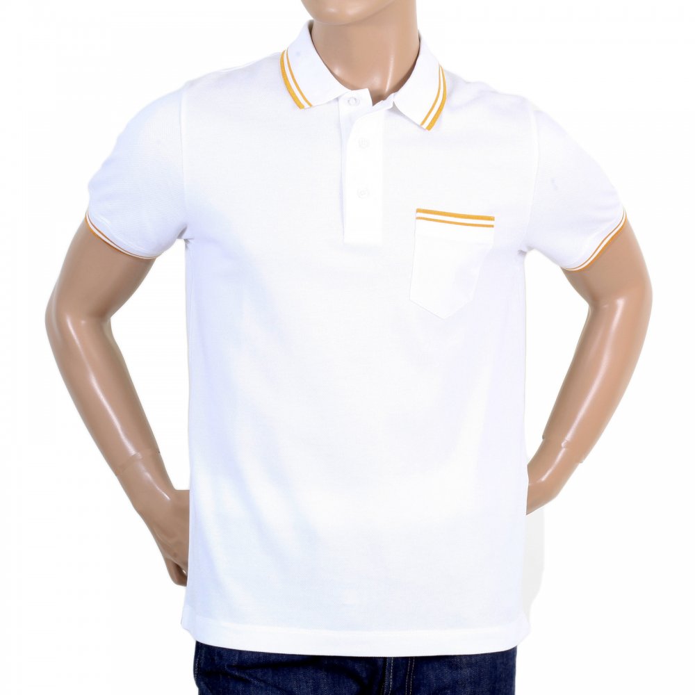 Mens Regular Fit Short Sleeve Cotton Polo Shirt in White