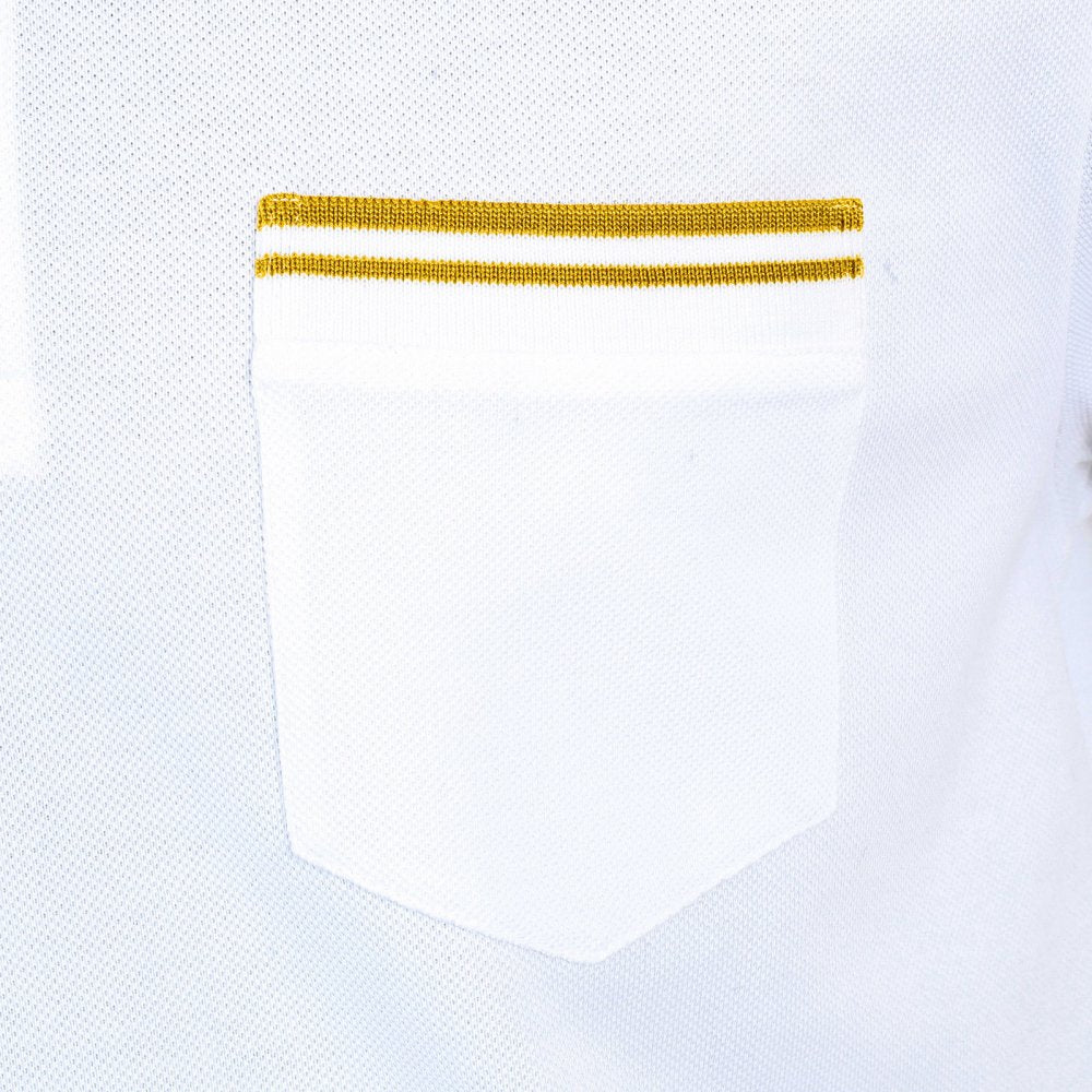 Mens Regular Fit Short Sleeve Cotton Polo Shirt in White