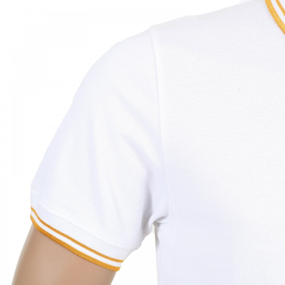 Mens Regular Fit Short Sleeve Cotton Polo Shirt in White