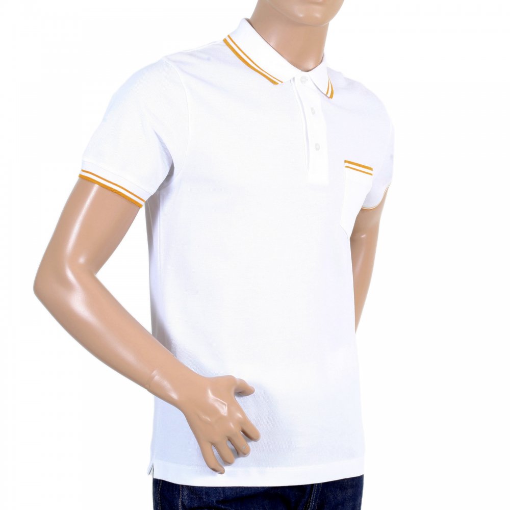 Mens Regular Fit Short Sleeve Cotton Polo Shirt in White