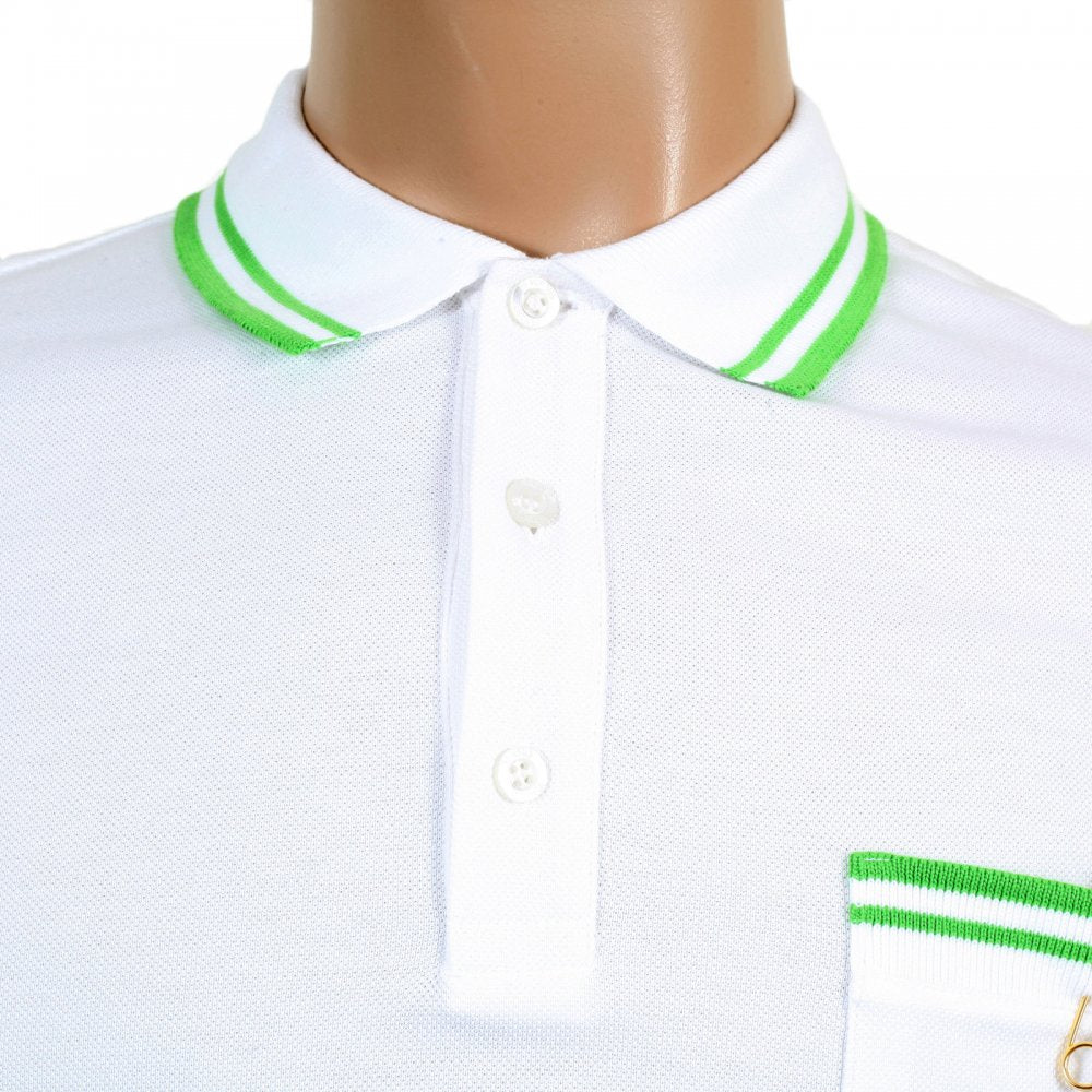 Mens Regular Fit Short Sleeve Polo Shirt in White