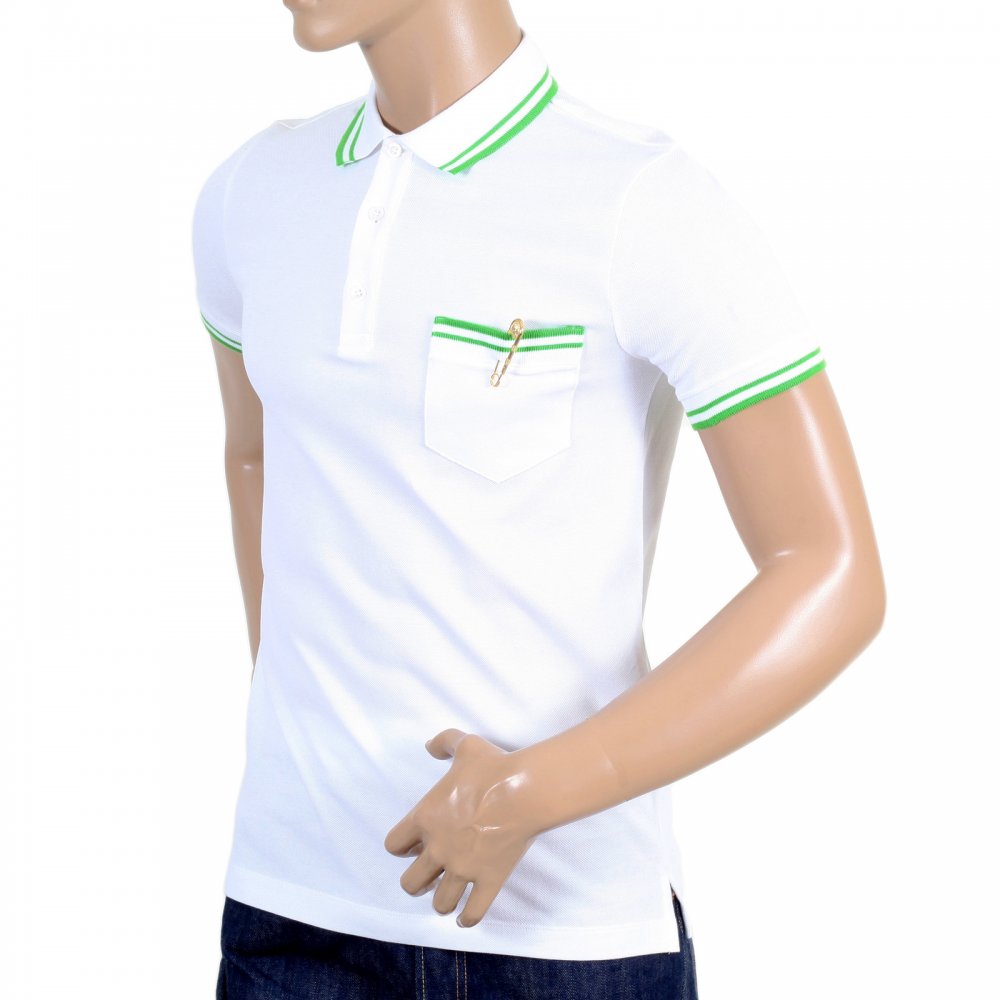 Mens Regular Fit Short Sleeve Polo Shirt in White