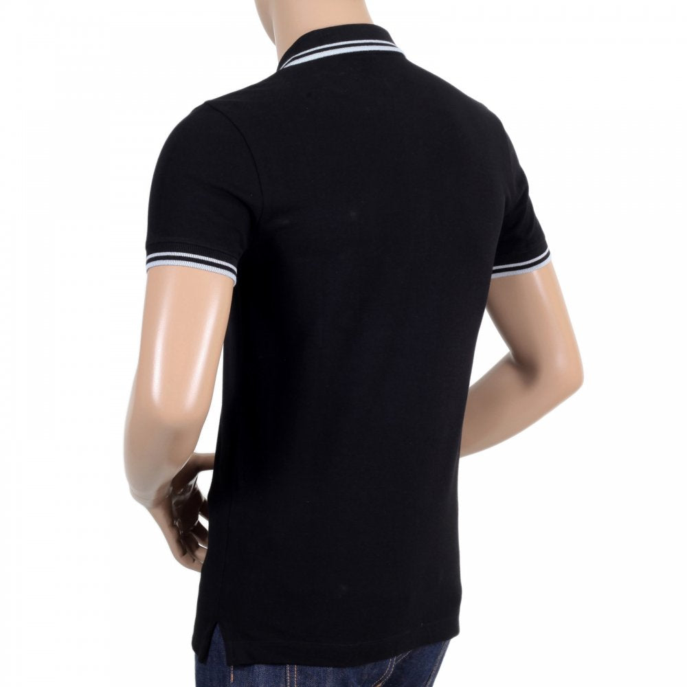 Mens Black Piquet Short Sleeve Polo Shirt