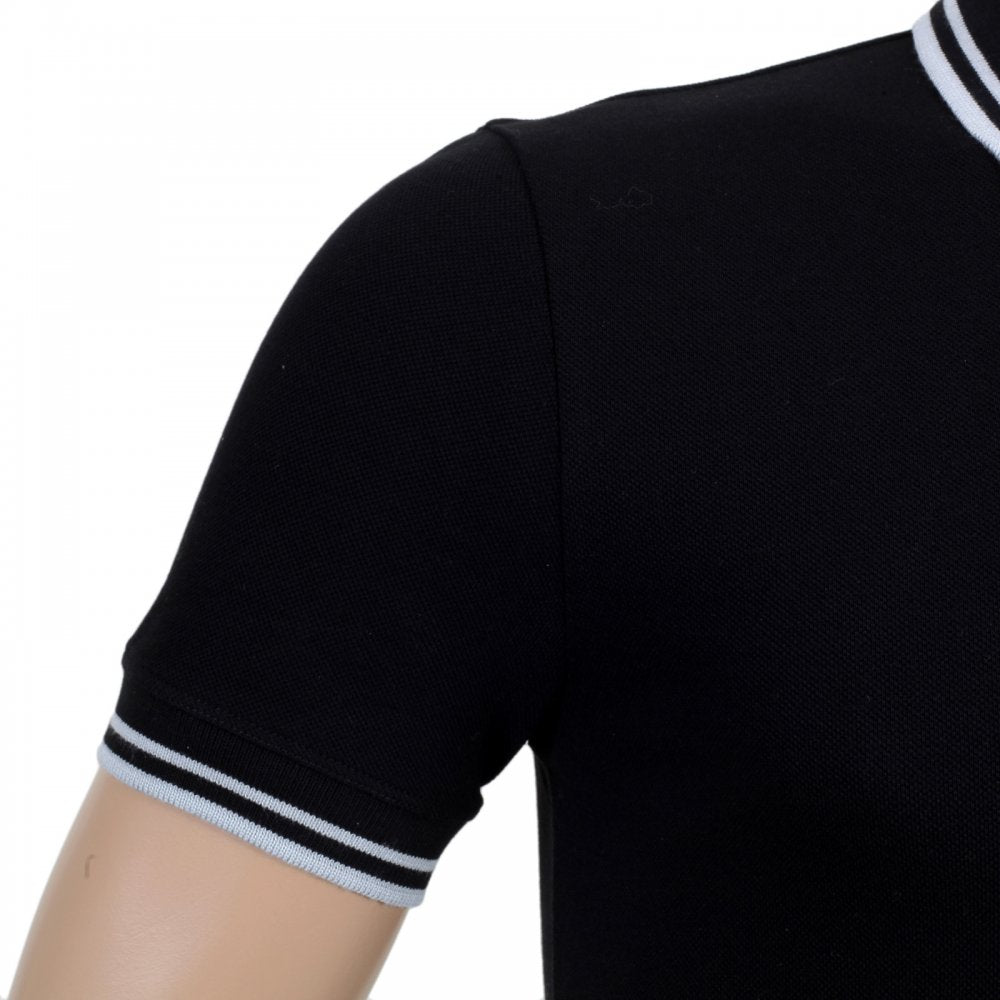 Mens Black Piquet Short Sleeve Polo Shirt
