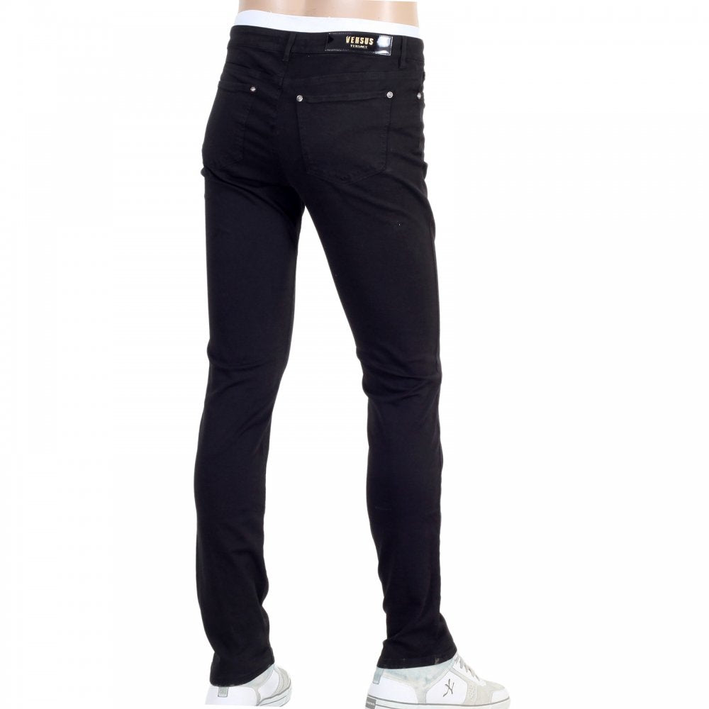 Mens Slim Fit Stretch Cotton Jeans in Black