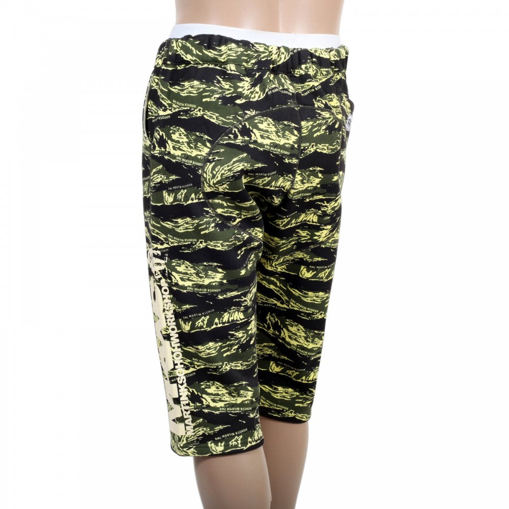 Mens Green Camo Pattern Cotton Jersey Short