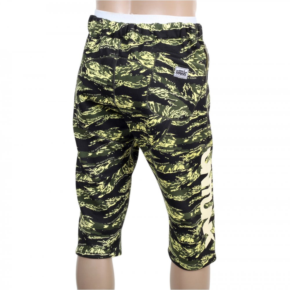 Mens Green Camo Pattern Cotton Jersey Short