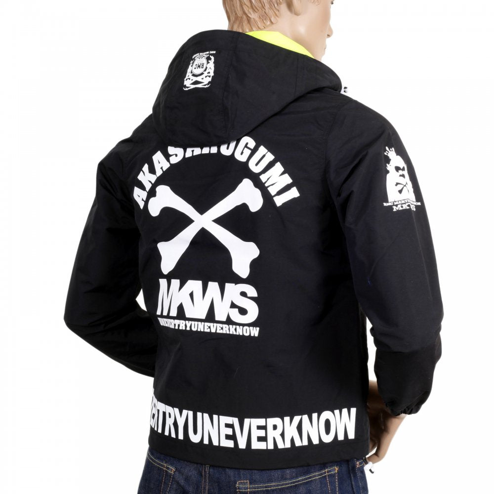 Black Hooded Regular Fit Zipped Monster Rider Jacket