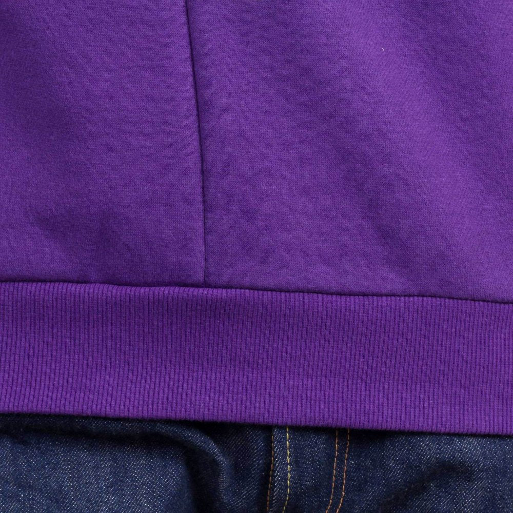 Mens Custom Made Large Fitting Cotton Purple Sweatshirt with Crew Neck