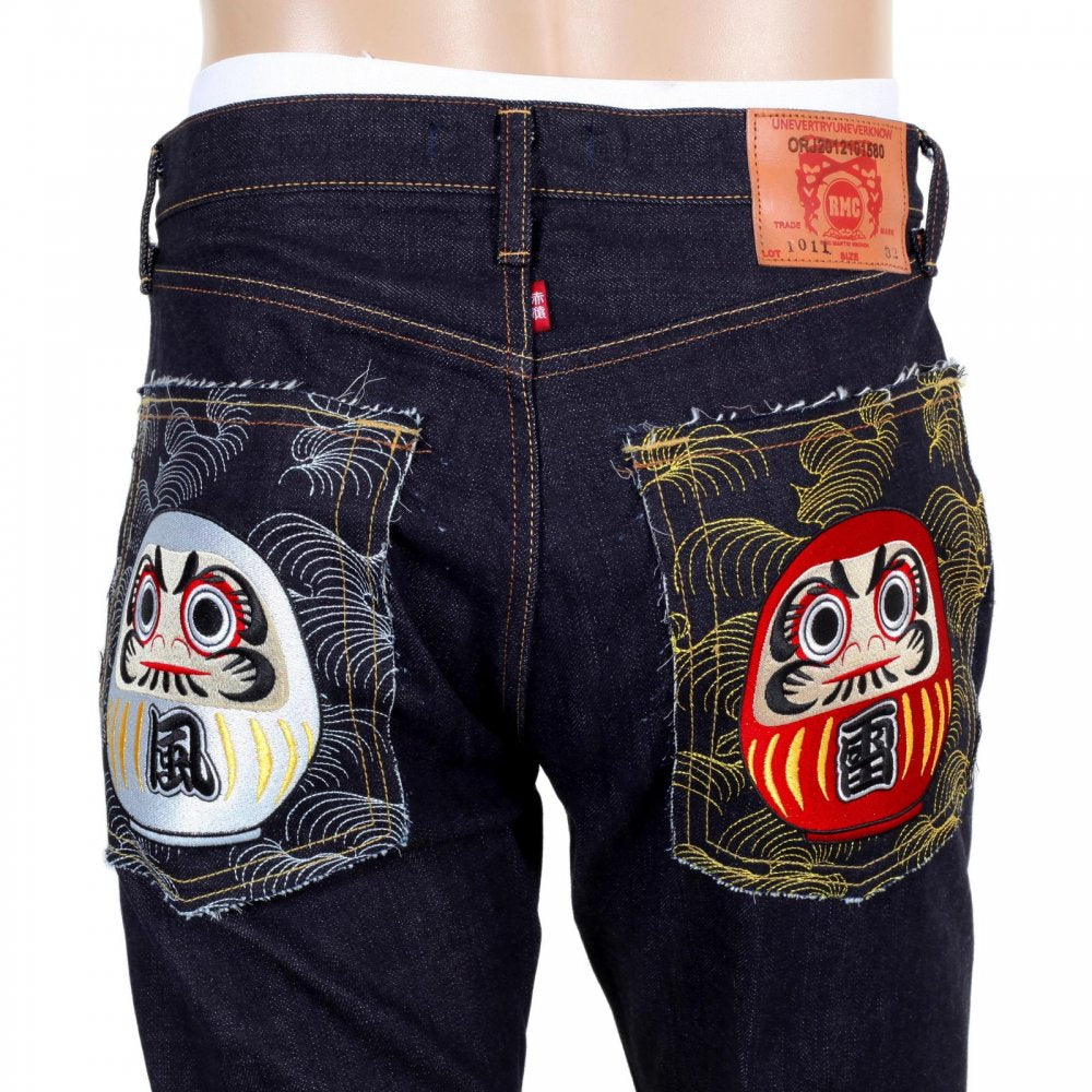 Japanese Selvedge Indigo Raw Slim Fit Maruda Fujin Raijin Denim Jeans