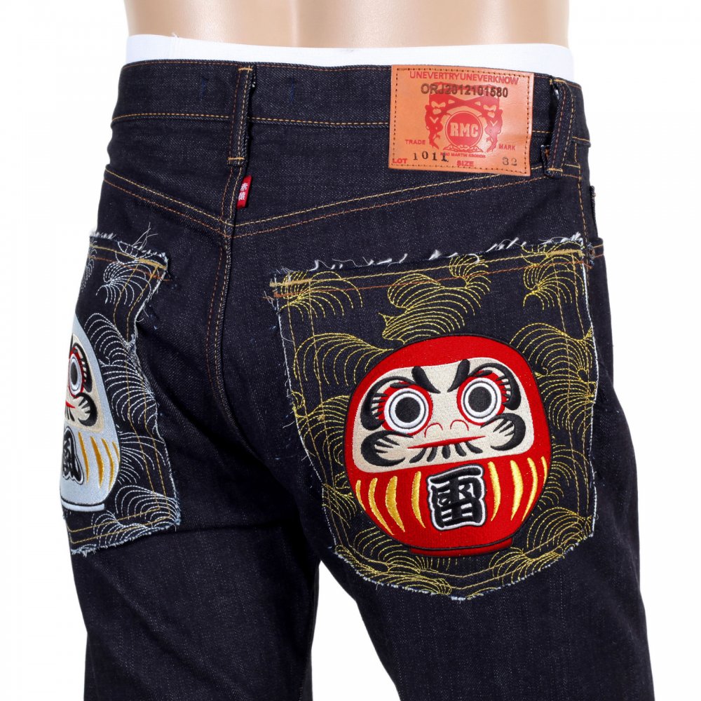 Japanese Selvedge Indigo Raw Slim Fit Maruda Fujin Raijin Denim Jeans