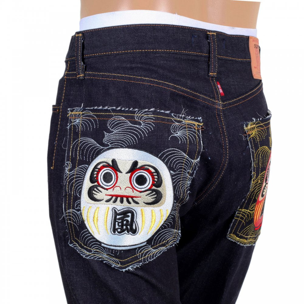 Japanese Selvedge Indigo Raw Slim Fit Maruda Fujin Raijin Denim Jeans