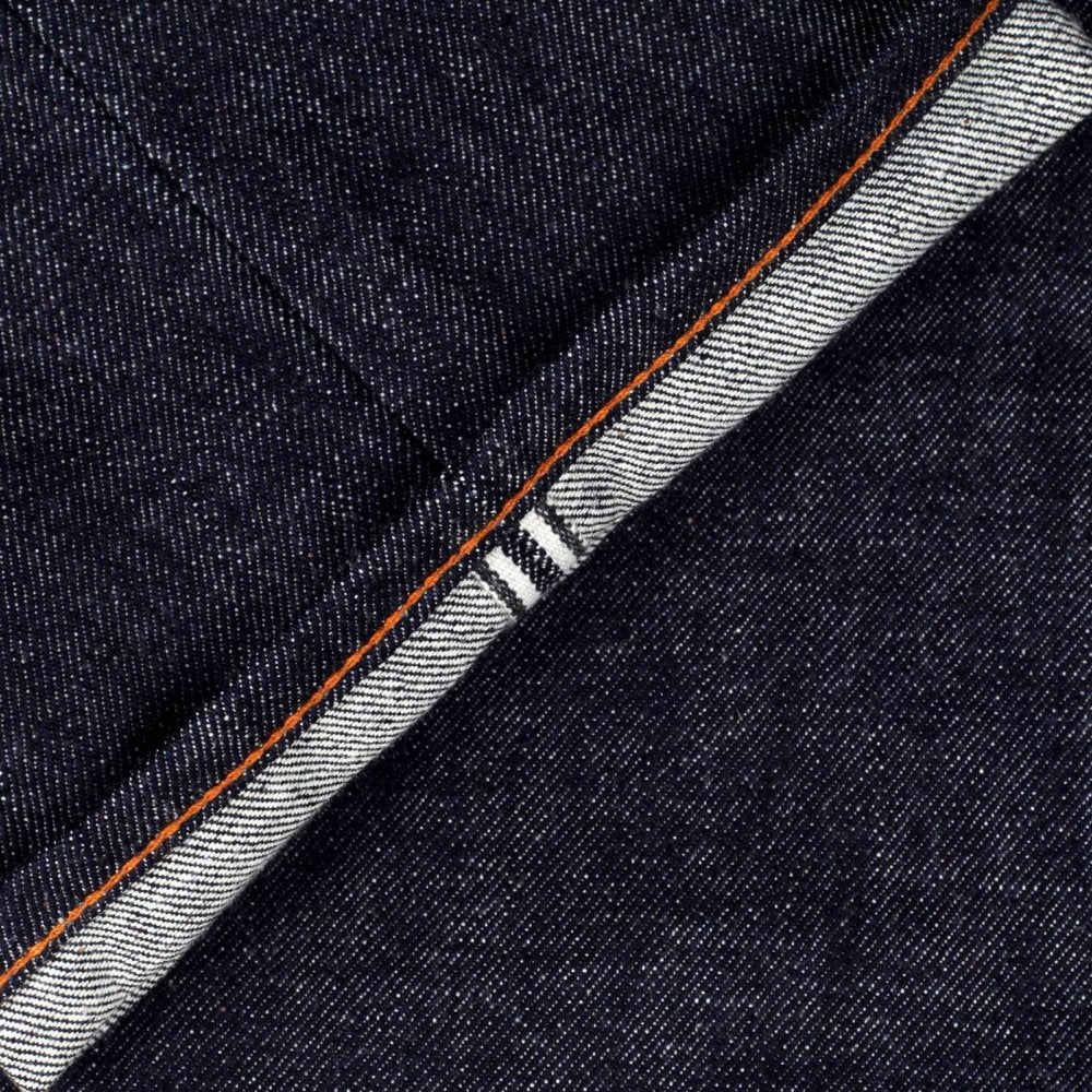 Embroidered Gold and Red FM Union Japanese Selvedge Indigo Raw Denim