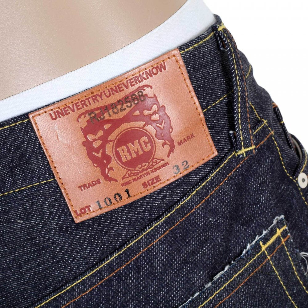 Selvedge Indigo Raw Japanese Denim with White Embroidered FM Union