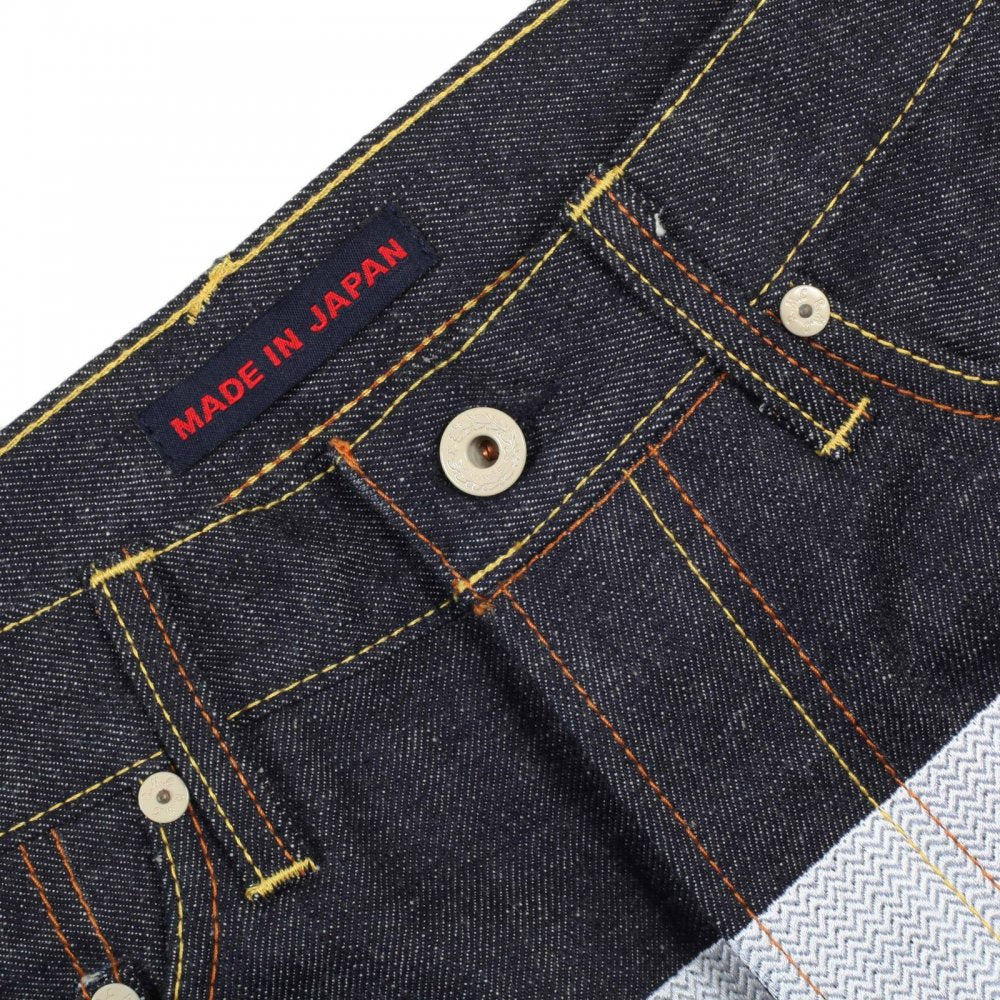 Selvedge Indigo Raw Japanese Denim with White Embroidered FM Union