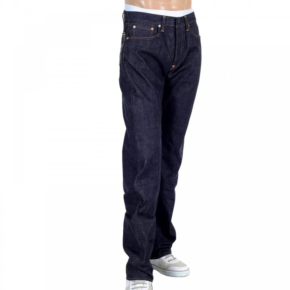 Indigo Raw Selvedge Silver Embroidery FM Union Slim Fit Denim Jeans