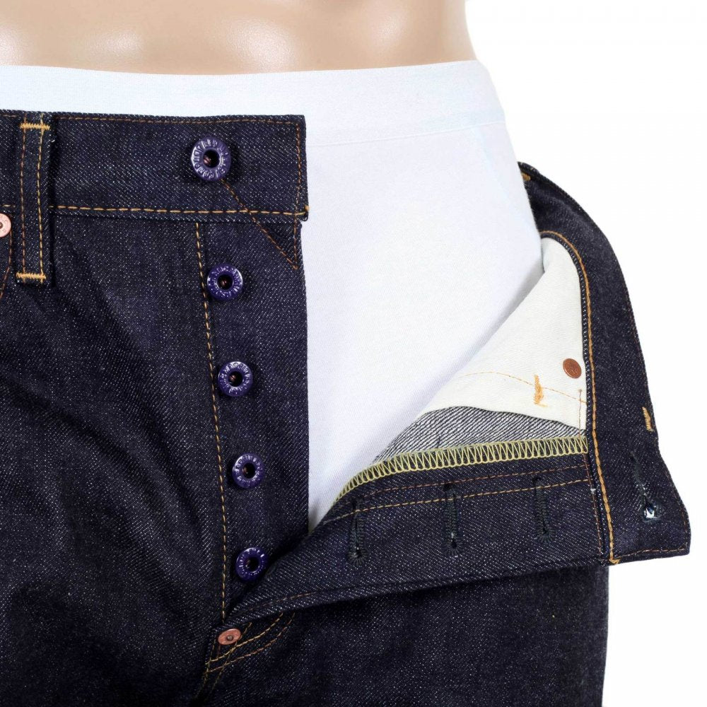 Indigo Raw Selvedge Silver Embroidery FM Union Slim Fit Denim Jeans