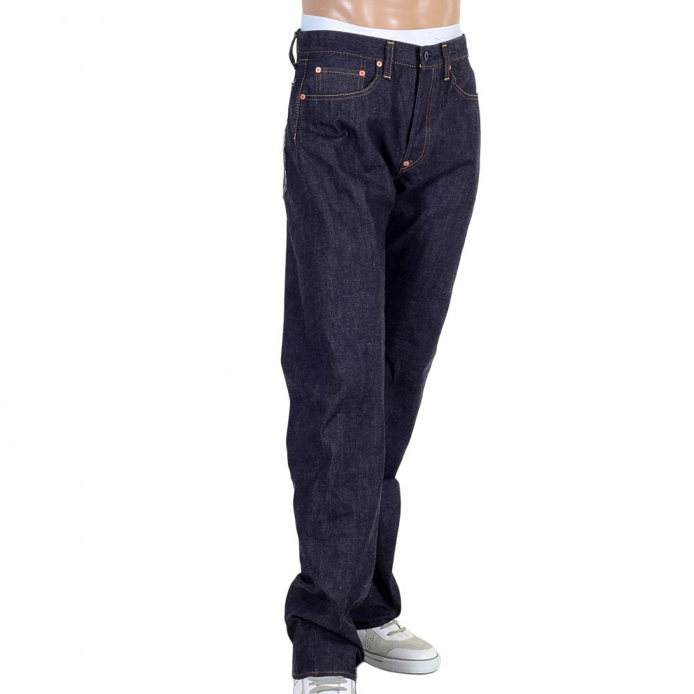 Black Embroidered Indigo Raw Japanese Selvedge Denim Jeans