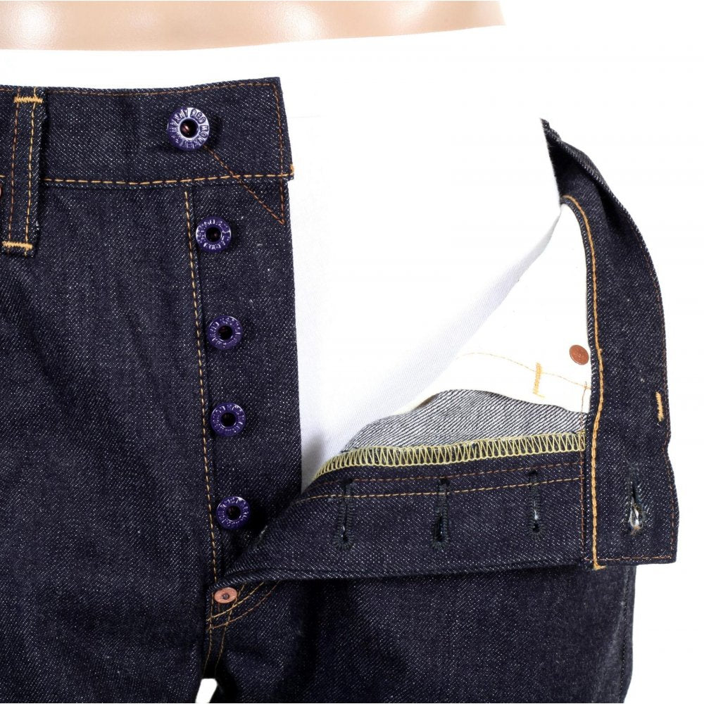 Black Embroidered Indigo Raw Japanese Selvedge Denim Jeans